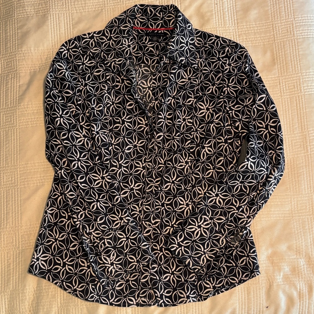 Tommy Hilfiger Black and White Geometric Shirt